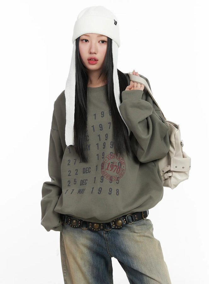 comfy-graphic-oversized-sweatshirt-cd530 / Dark green