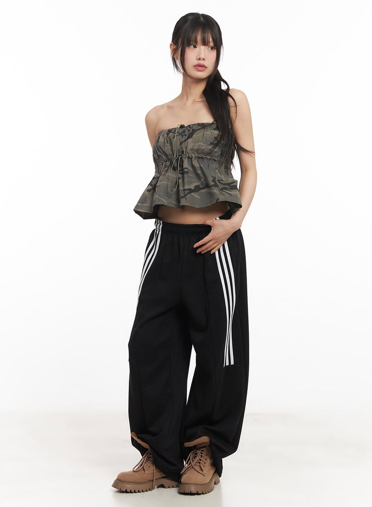 camo-flare-tube-top-ca522 / Dark green