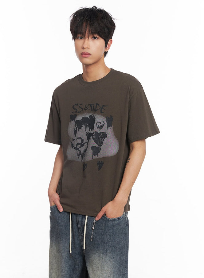 mens-tide-graphic-t-shirt-iy508 / Dark green