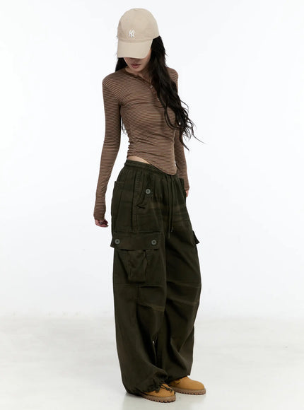 street-style-cargo-pants-cn517 / Dark green