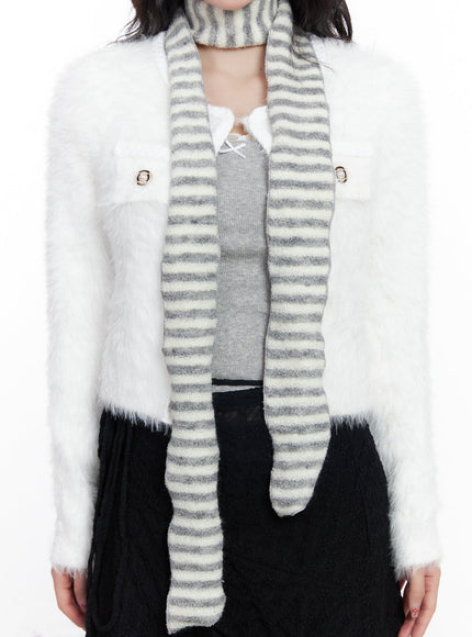 striped-scarf-cj527 / Gray