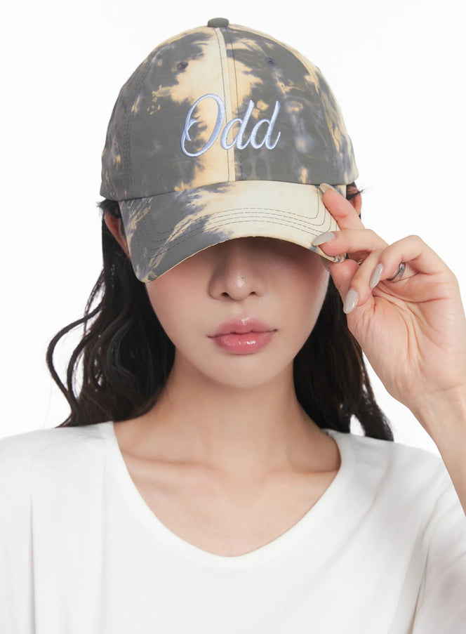 tie-dye-embroidered-baseball-cap-ic503 / Gray
