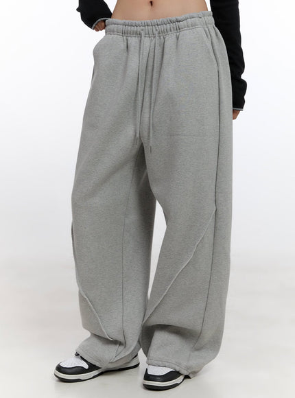 wide-fit-solid-sweatpants-cn421 / Gray