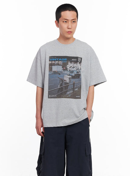 mens-vintage-graphic-t-shirt-iu512 / Gray