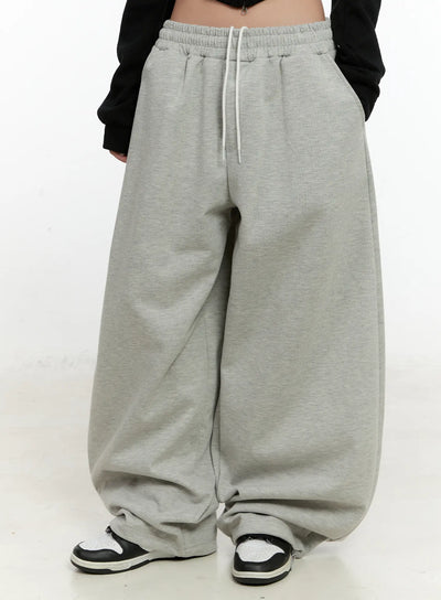 wide-leg-adjustable-sweatpants-cn506 / Gray