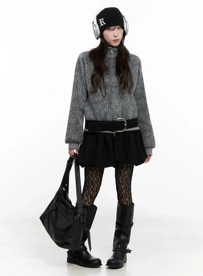 faux-fur-zip-jacket-in525 / Gray