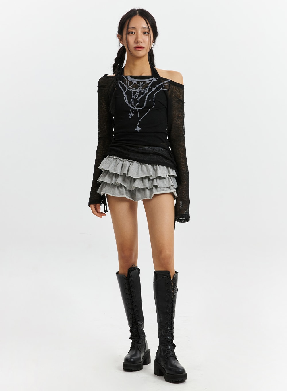 スカート andwang Kirakira frill mini skirt 002 50879ed27o8aee35c06fb0a71bae0e