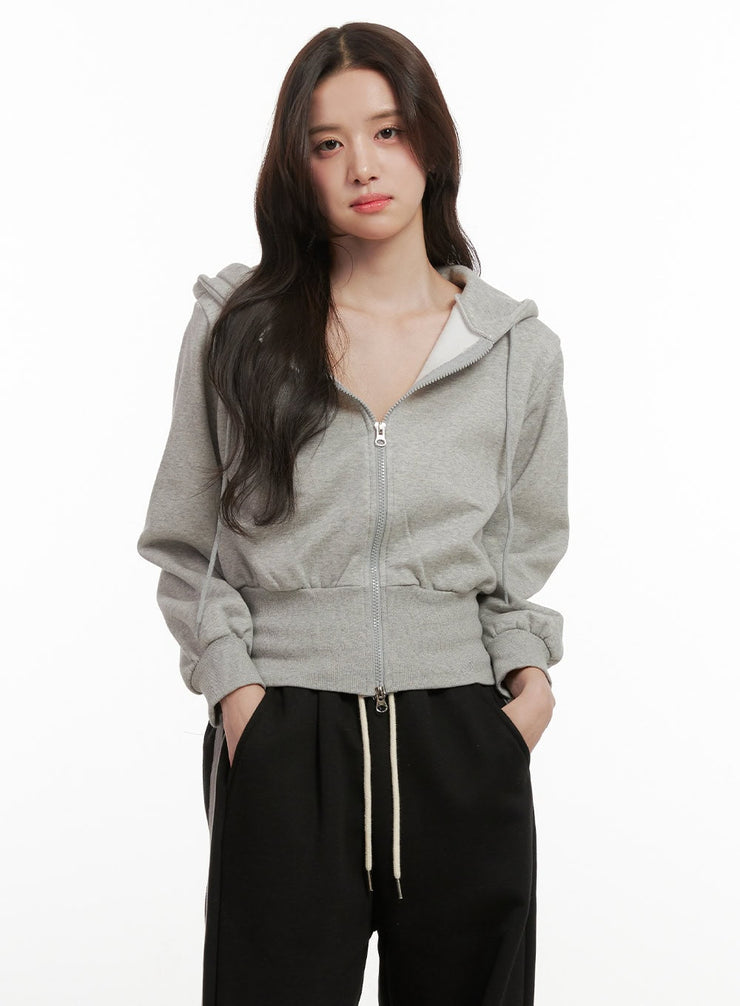 softcotton-slim-fit-zip-up-hoodie-on429 / Gray