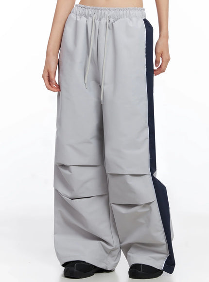 two-tone-parachute-pants-co516 / Gray