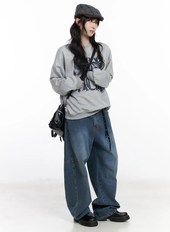 oversized-graphic-sweatshirt-cj527 / Gray