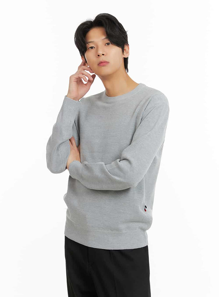 mens-basic-crew-neck-sweater-ia402 / Gray