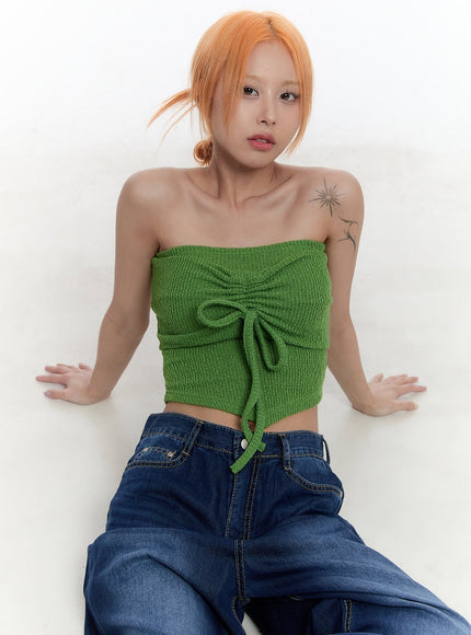 ribbon-tube-crop-top-cy530 / Green