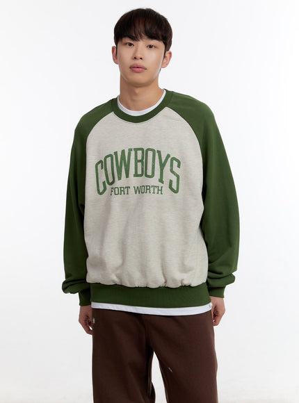 Men's Graphic Long Sleeve Raglan Sweatshirt IA504