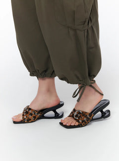 spotted-print-heel-sandals-ca515 / Leopard