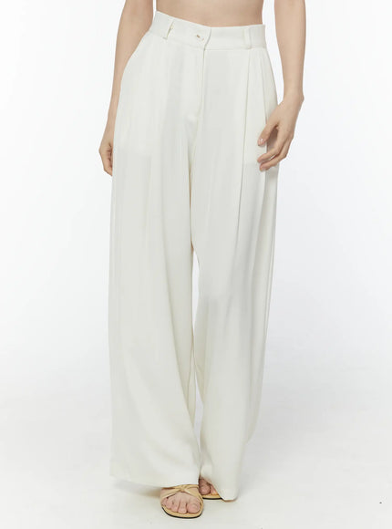 high-waist-summer-slacks-iu503 / Light beige