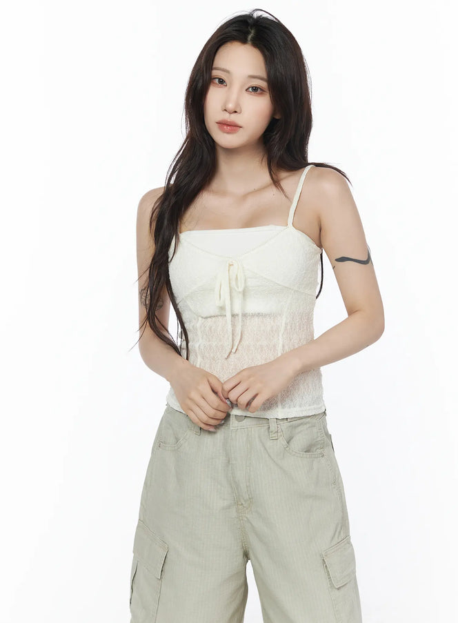 sheer-lace-cami-top-cu504 / Light beige