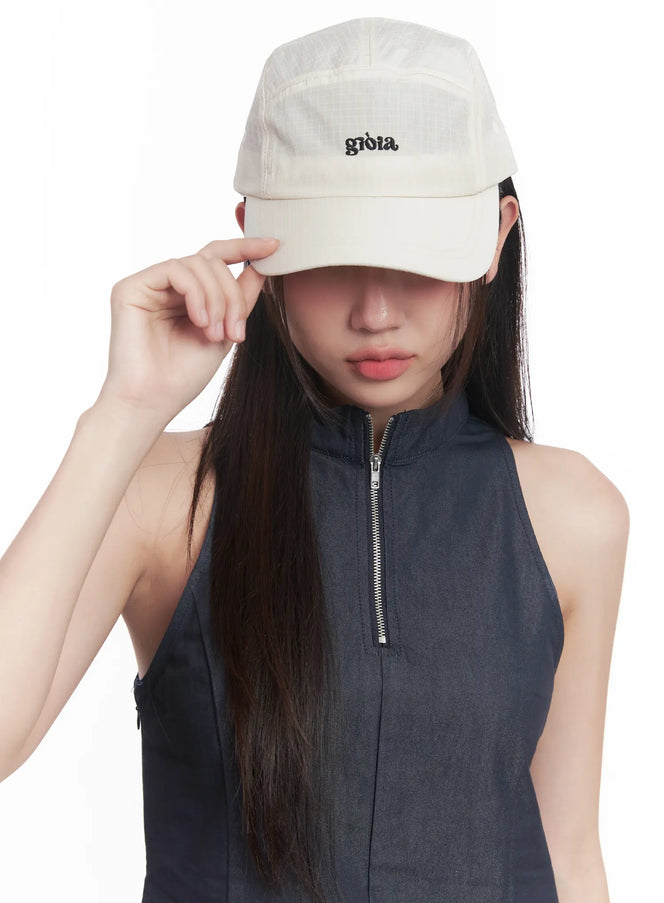 graphic-embroidered-hat-cu516 / Light beige