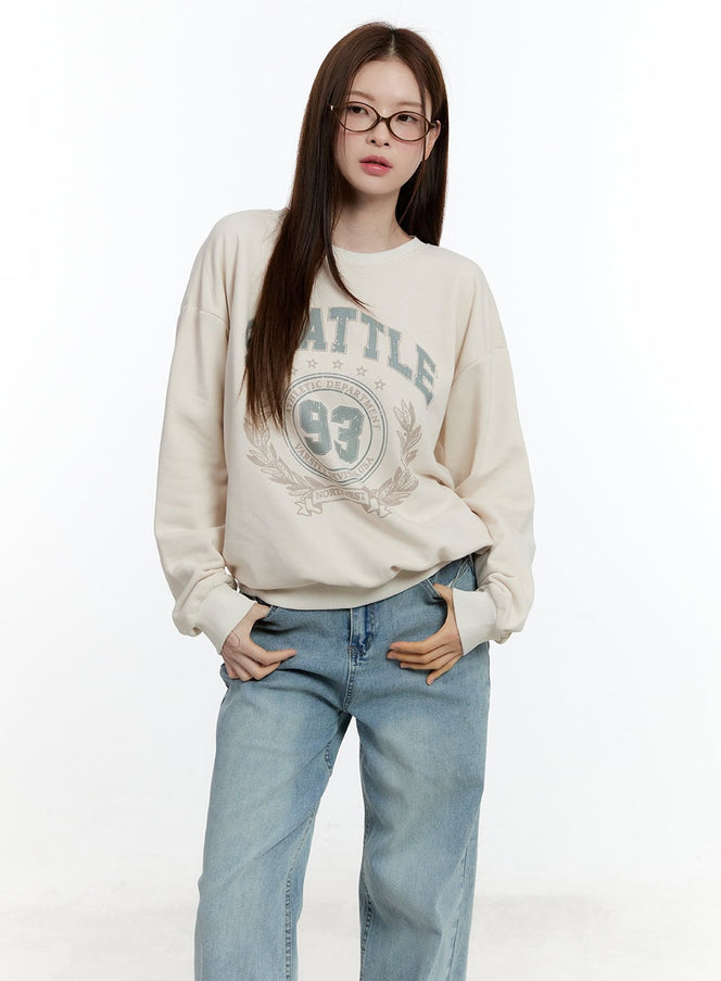 Graphic Loose-Fit Crewneck Sweatshirt CM521