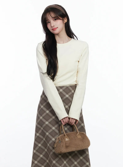 essential-fleece-lined-long-sleeve-ij529 / Light beige