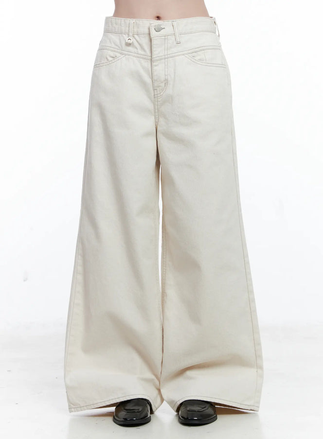kalani-wide-leg-jeans-co503 / Light beige