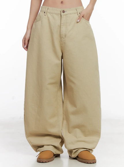 relaxed-fit-cotton-pants-cn528 / Light beige