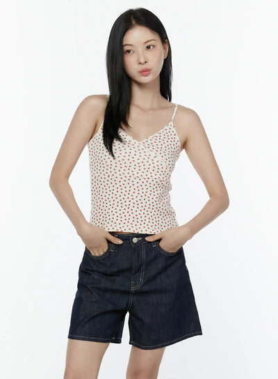 polka-dot-sleeveless-top-iu505 / Light beige