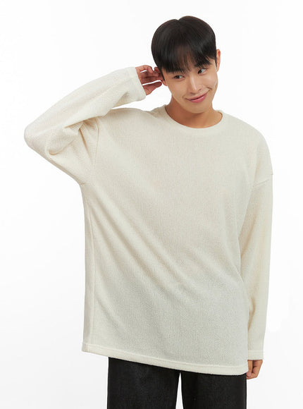 mens-basic-oversized-knit-io420 / Light beige