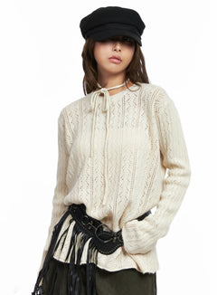 cable-knit-sweater-and-scarf-set-co513 / Light beige