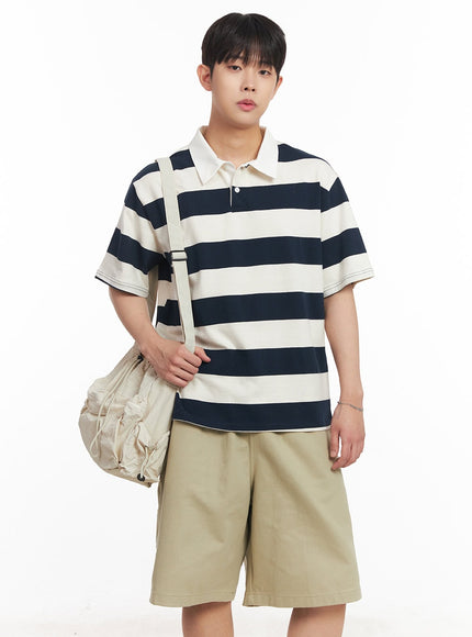 mens-striped-polo-tee-ia529 / Light beige