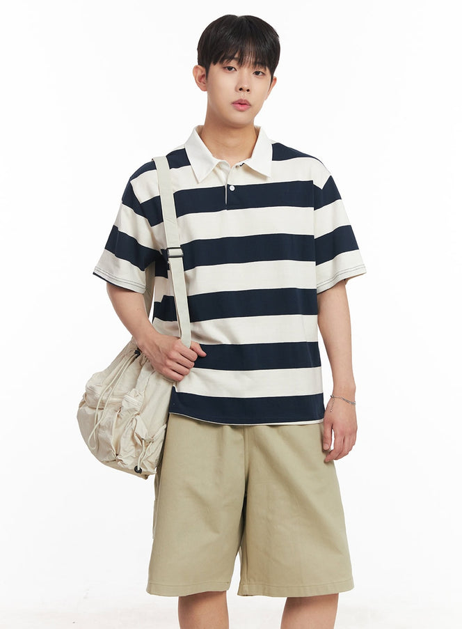 mens-striped-polo-tee-ia529 / Light beige