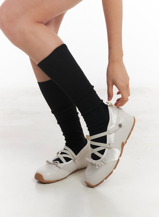 ribbon-strap-ballet-sneakers-iy513 / Light beige