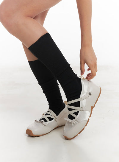 ribbon-strap-ballet-sneakers-iy513 / Light beige