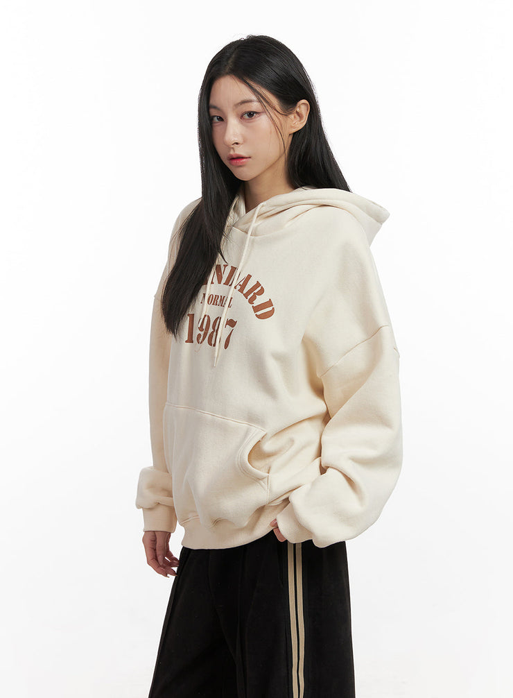 hooded-cotton-sweatshirt-cn428 / Light beige