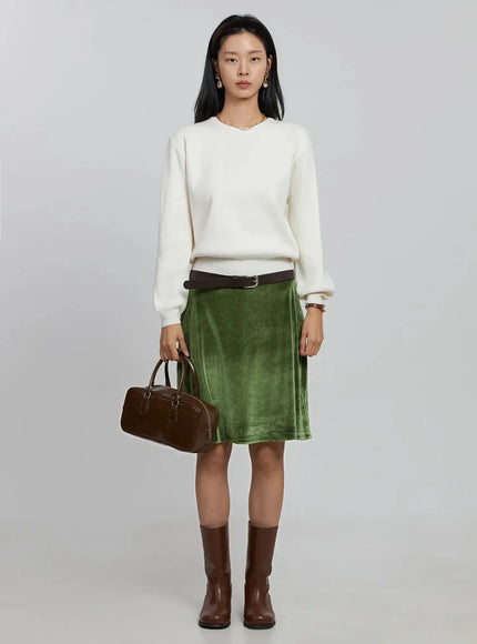 round-neck-knit-top-id516 / Light beige