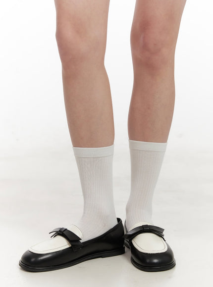 two-tone-ribbon-loafers-ij527 / light beige