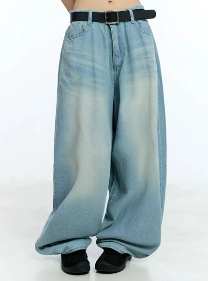 yerim-washed-baggy-jeans-iu524 / Light blue