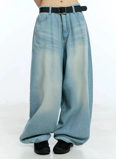 yerim-washed-baggy-jeans-iu524 / Light blue