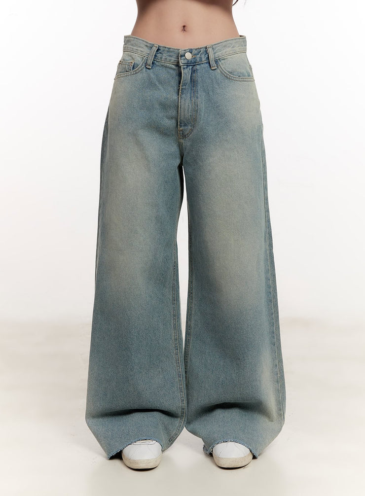 Melissa Cut-Ends Wide-Leg Jeans CM510