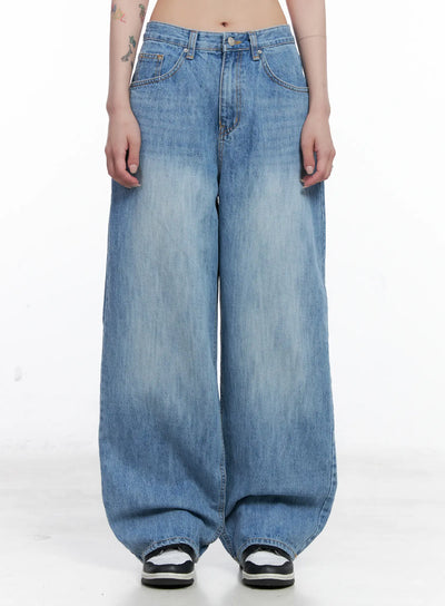 aniyah-low-rise-wide-leg-jeans-cs529 / Light blue