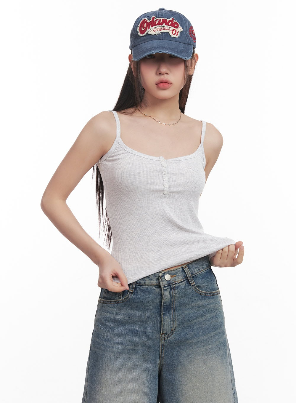 buttoned-cami-top-cm528 / Light gray