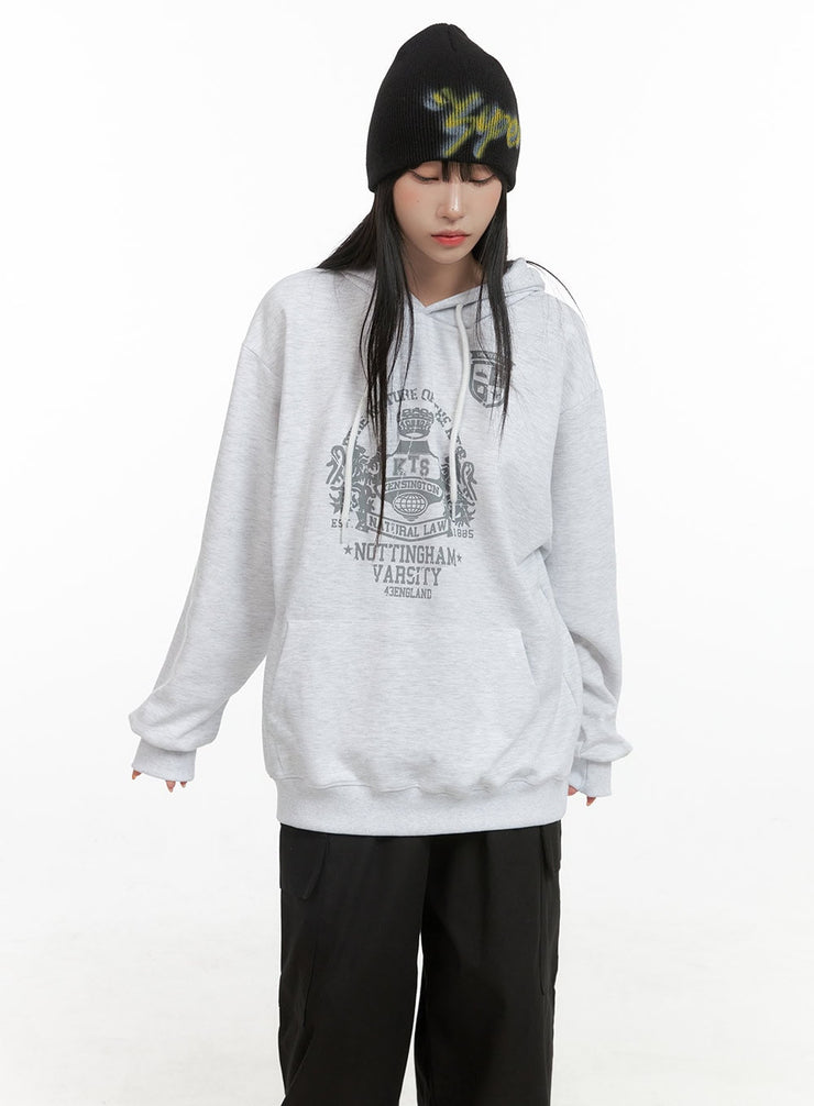 cotton-oversize-graphic-hoodie-cs403 / Light gray