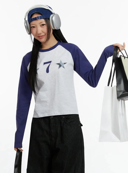 graphic-print-long-sleeve-top-id525 / Light gray