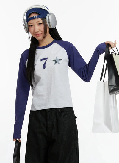 graphic-print-long-sleeve-top-id525 / Light gray