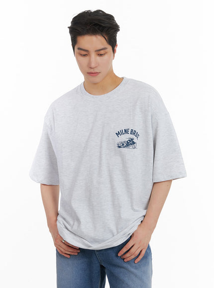 mens-graphic-cotton-t-shirt-ia401 / Light gray