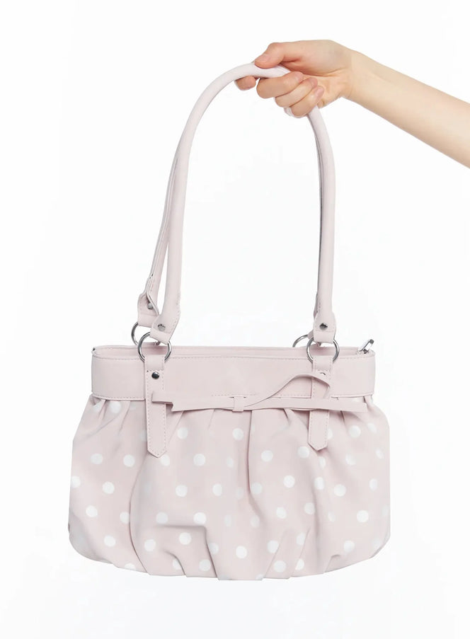 dot-ribbon-shoulder-bag-iy526 / Light pink