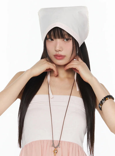 vintage-style-lace-headscarf-iy526 / Light pink