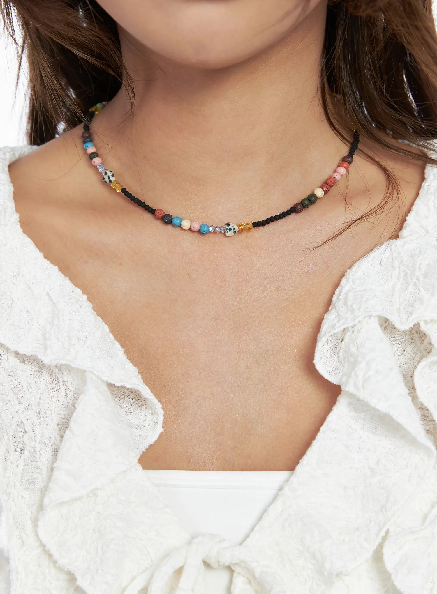 multicolor-beaded-choker-necklace-co513 / Mixed