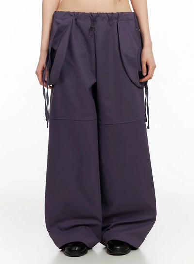 wide-leg-pocket-string-pants-ia523 / Purple