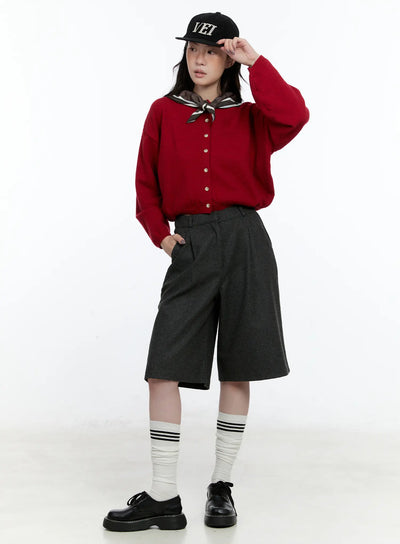 classic-round-neck-cardigan-cn517 / Red
