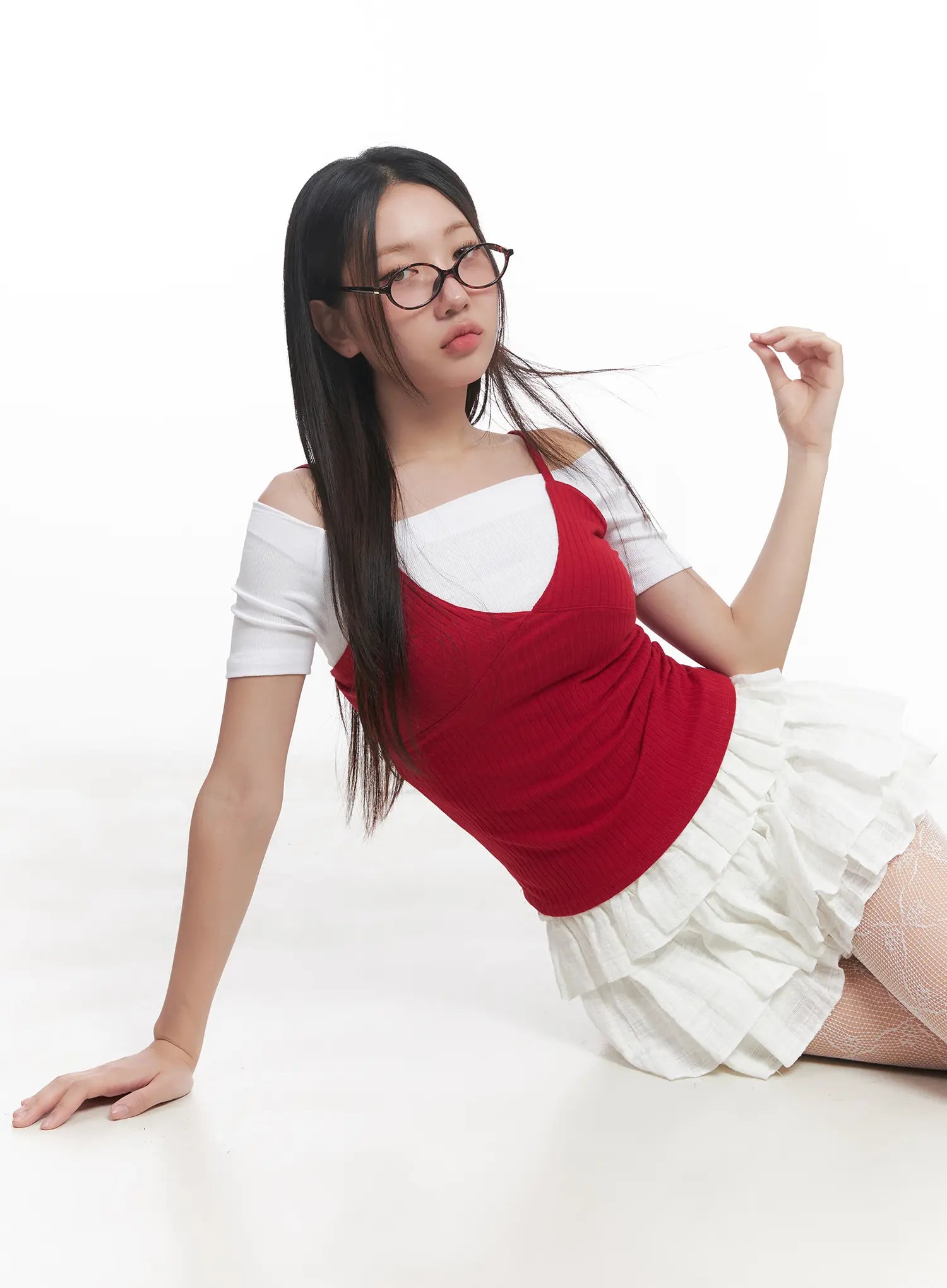 basic-v-neck-cami-cu516 / Red